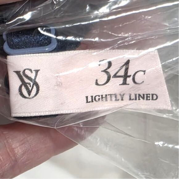 Victoria's Secret Sexy Tee Posey Lace Lightly Lined Racerback Demi Bra Noir Navy - Picture 8 of 8